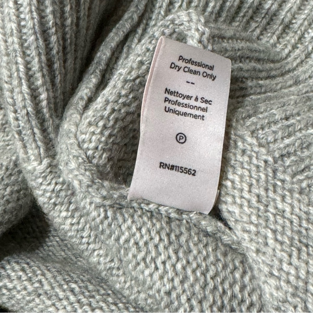 Cinq A Cept Sz XS Dash Cardigan Gray Button-Up Sweater Off shoulder Wool Cozy - Picture 6 of 6